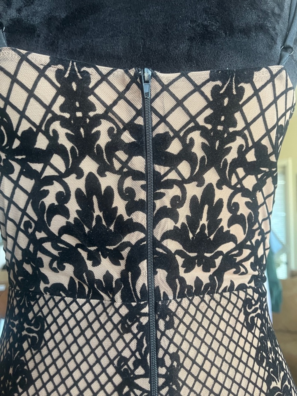 Windsor Black Lace Overlay Nude Mermaid Prom Dress - Picture 10 of 16